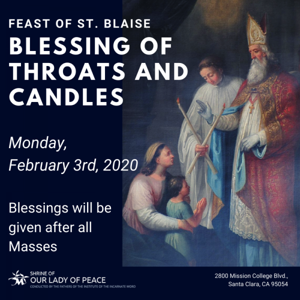 Feast of St. Blaise Our Lady of Peace Shrine and Church